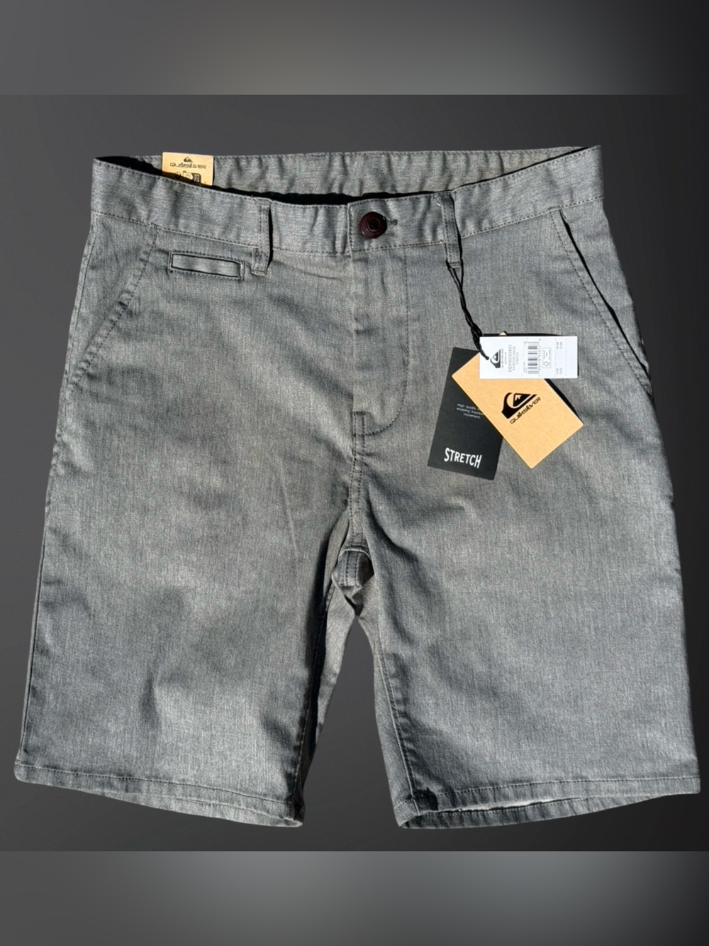 NEW Quiksilver Everyday Union Stretch Gray Stretch Chino Shorts - Size 28